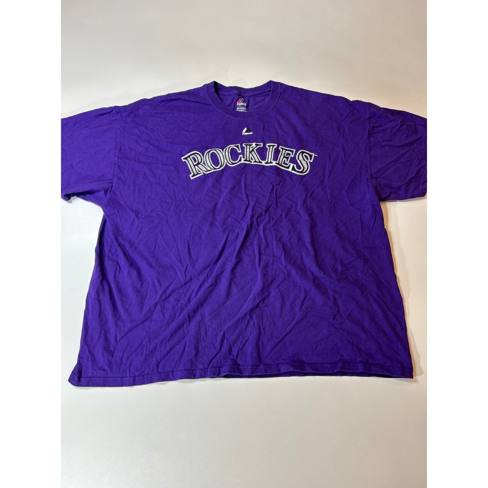 Majestic Colorado Rockies Men's 2XL Purple Charlie Blackmon #19 Graphic T-Shirt